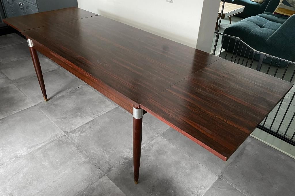 Vintage, houten uittrektafel, tafel verlengbaar, eettafel, Verzamelen, Retro, Huis en Inrichting, Ophalen