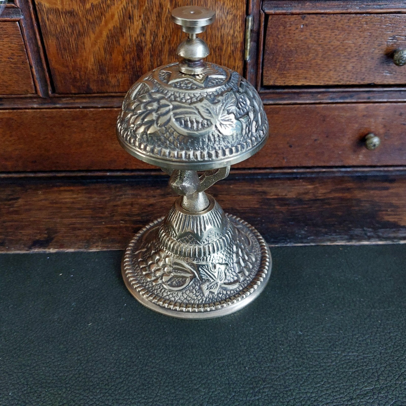 Antieke art nouveau service bel/ tafelbel brons/messing 1930, Ophalen of Verzenden, Brons