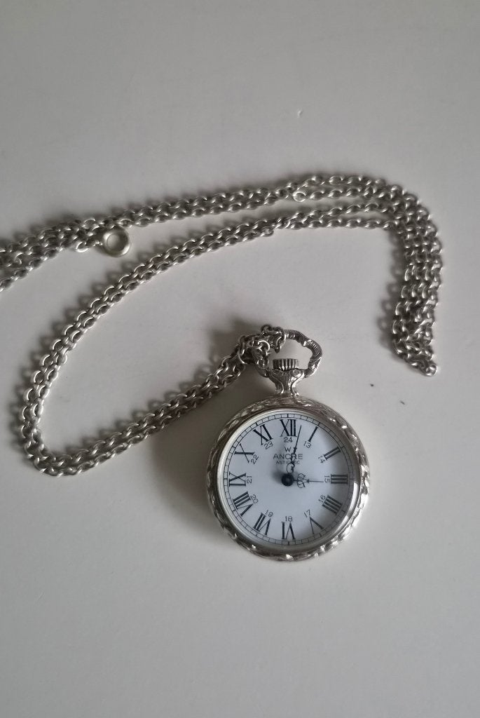 Mooi zakhorloge van het merk Ancre (met ketting), Sieraden, Tassen en Uiterlijk, Overige merken, Zakhorloge, Met ketting, Zilver