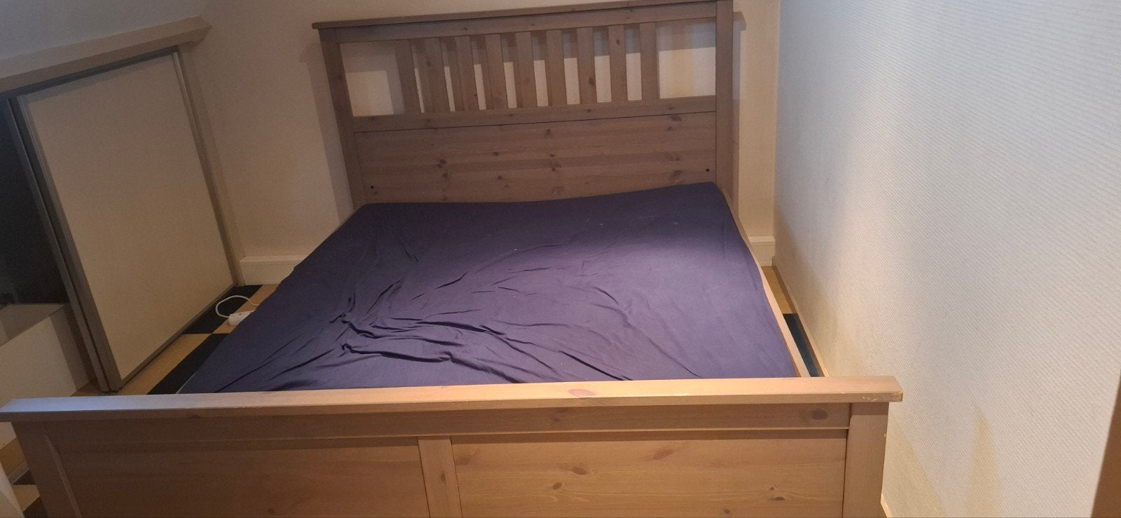 Eikenhout bed, Huis en Inrichting, Ophalen, Tweepersoons, Hout, 160 cm