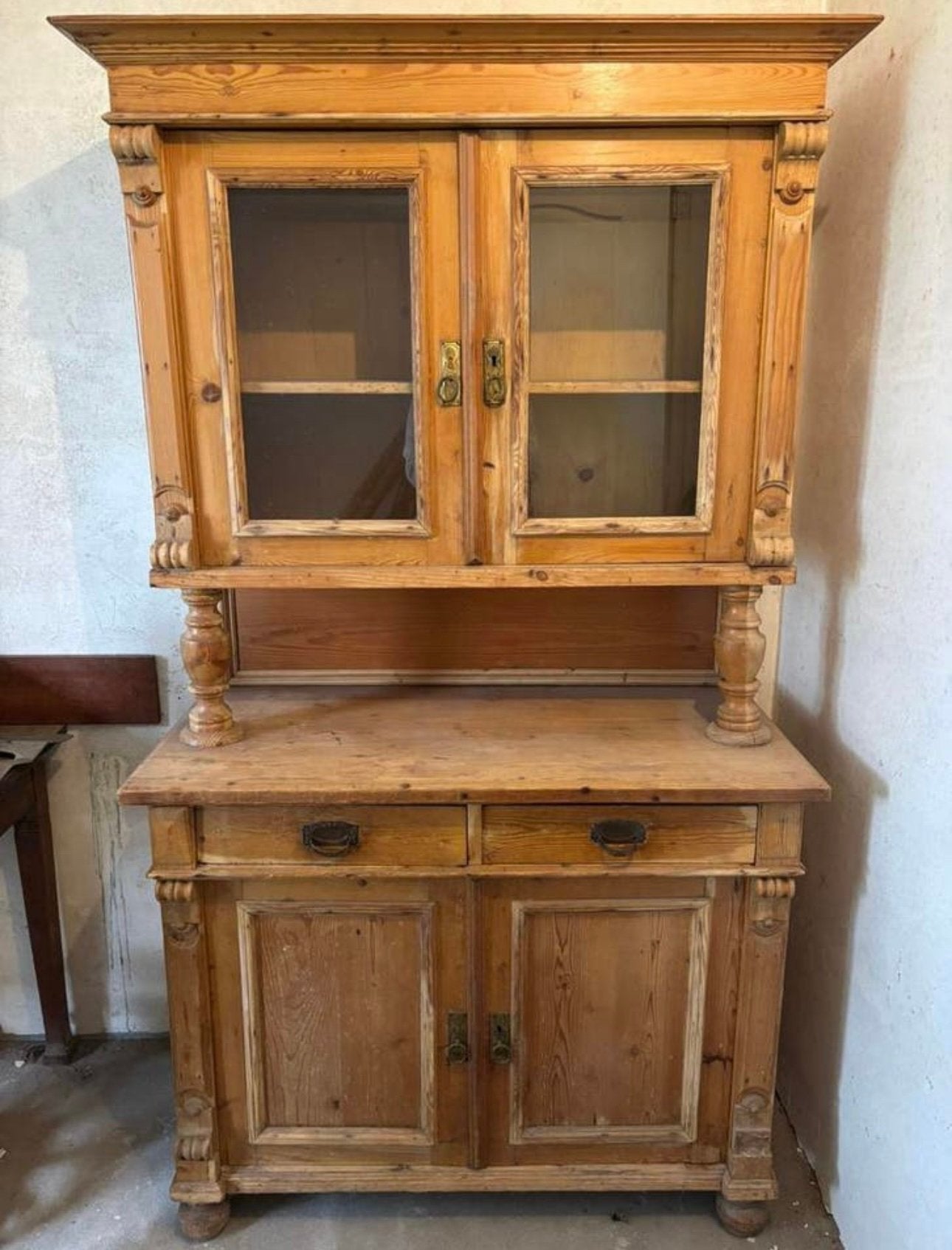 Antieke grenen buffetkast - landelijke stijl, Ophalen, Landelijke brocante stijl, Gebruikt, Grenenhout