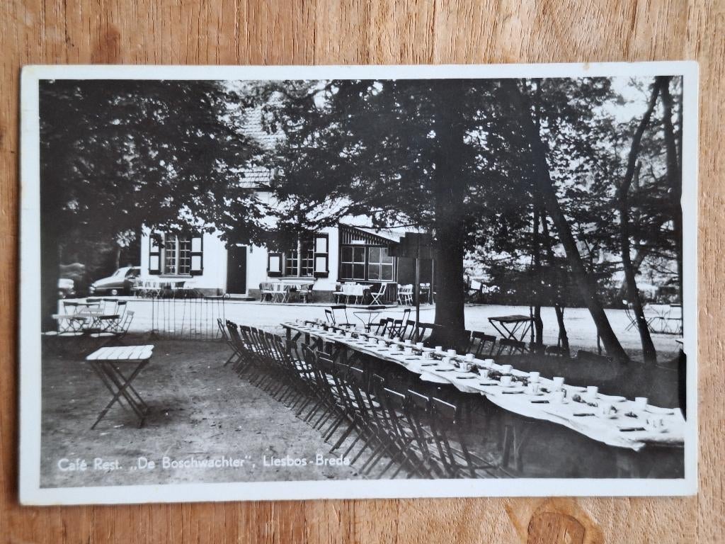 ansichtkaart Boschwachter Liesbos Breda Princenhage Café, Ophalen of Verzenden, 1940 tot 1960, Gelopen, Noord-Brabant