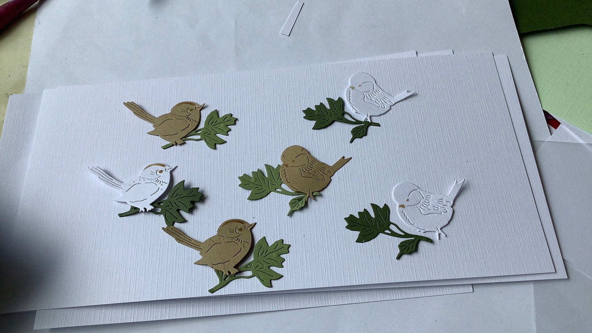Stansjes vogels op tak nr 516, Hobby en Vrije tijd, Kaarten | Zelfgemaakt, Ophalen of Verzenden, Zo goed als nieuw, Overige thema's