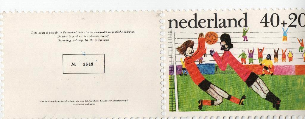 Nederland. Kinderbedankkaart 1976. Nr./ 3649, Ophalen of Verzenden, Na 1940, Postfris
