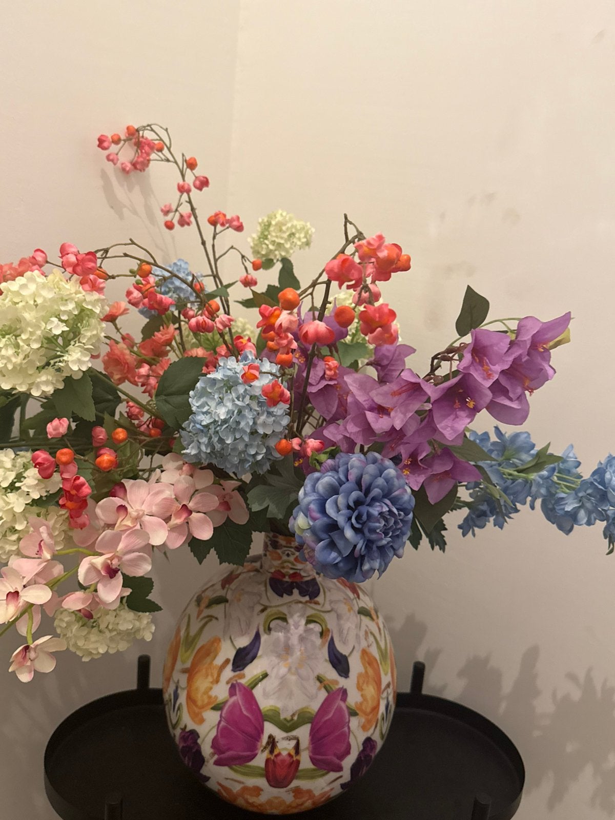 boeket kunstbloemen, Huis en Inrichting, Ophalen, Overige kleuren, Minder dan 50 cm, Glas