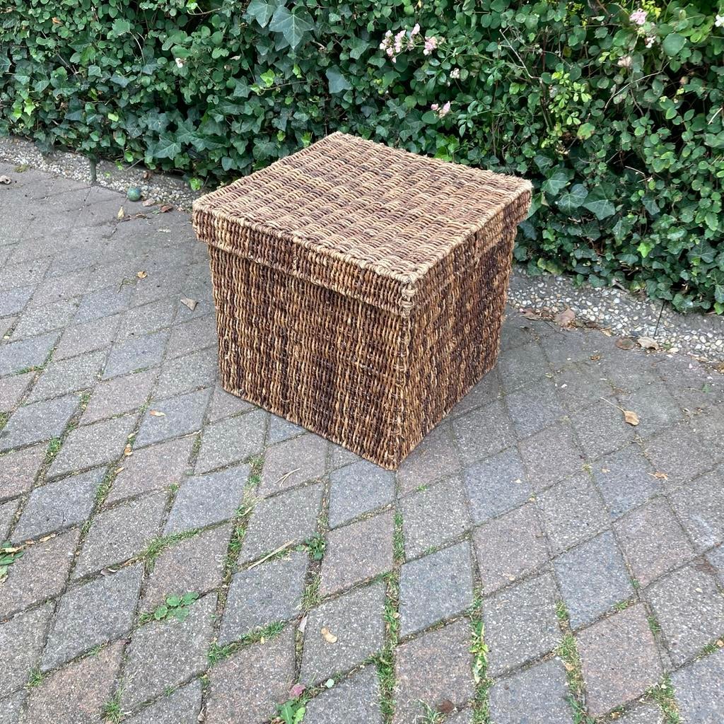 Rieten opbergmand met deksel 45x45, Ophalen