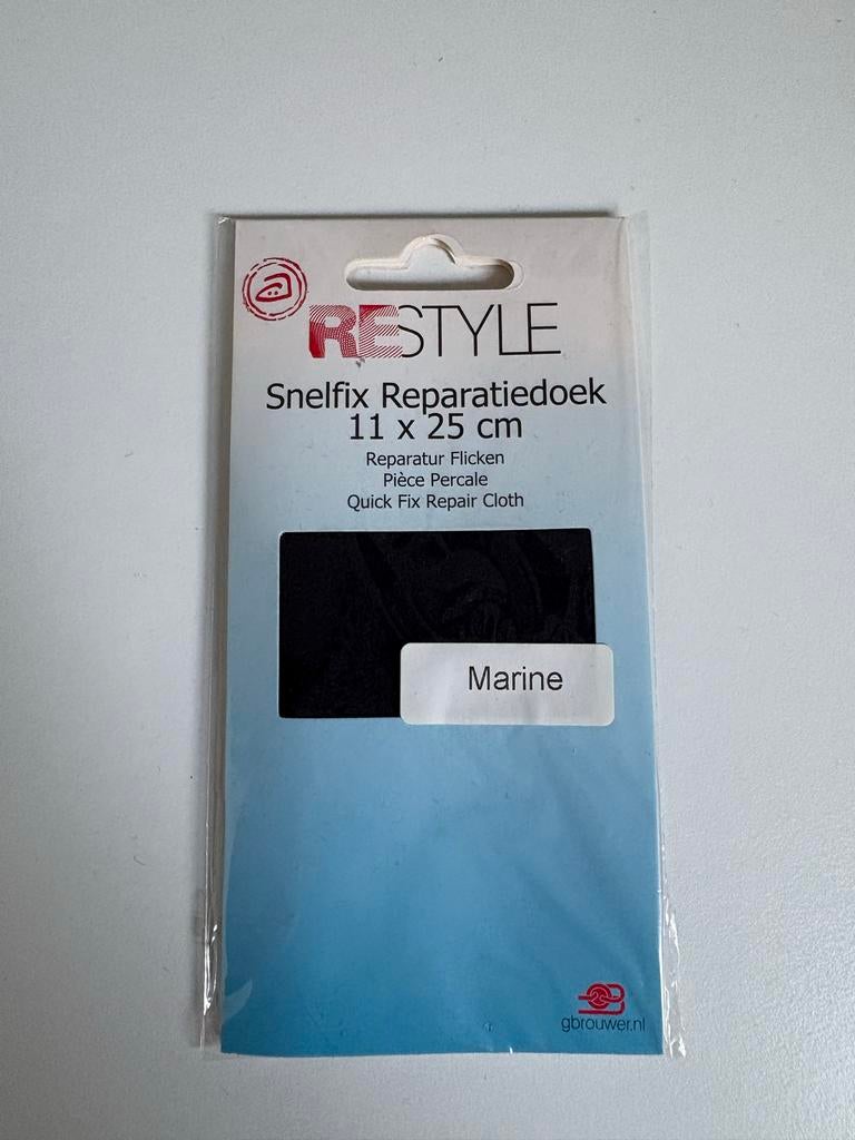 SnelFix Reparatiedoek 11x25cm - Marineblauw 100% Katoen, Ophalen of Verzenden, Nieuw, Overige typen