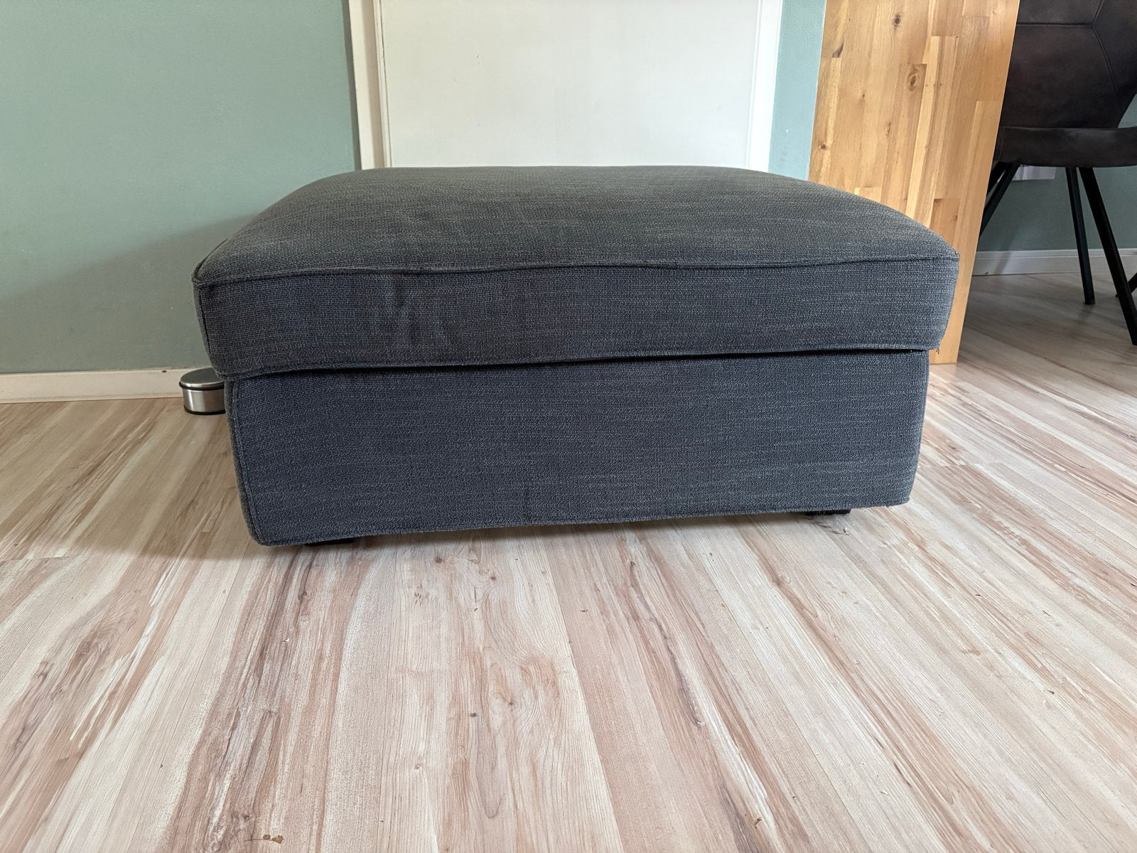 Ikea kivik poef hillared antraciet met opbergruimte, Ophalen, 75 tot 100 cm, Zo goed als nieuw, Stof