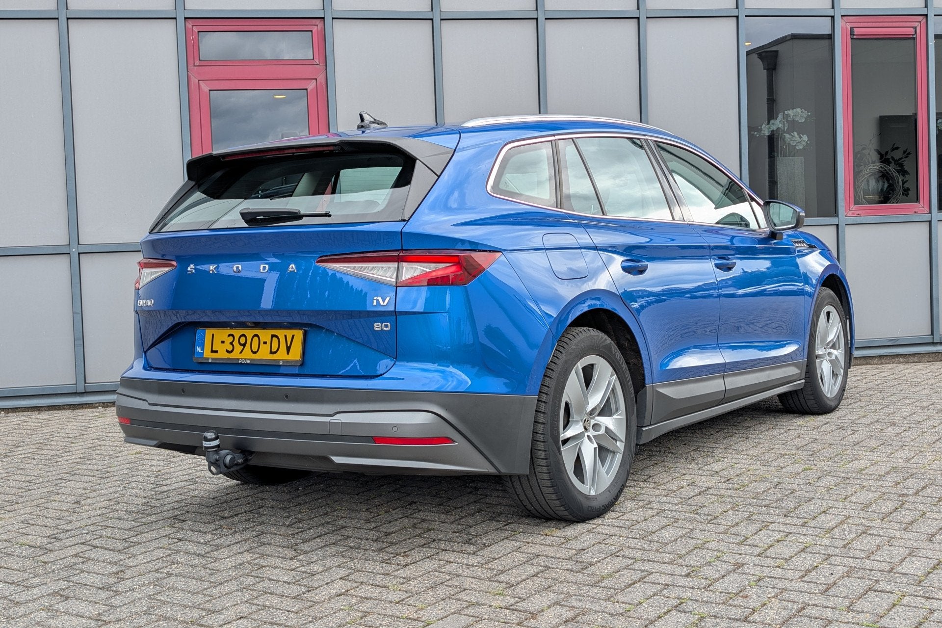 Skoda Enyaq iV 80 SOH 91% Trekhaak Warmtepomp (bj 2021), Auto's, Skoda, Automaat, Dealer onderhouden, Achterwielaandrijving, Gebruikt