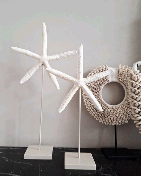 set grote zeesterren ornamenten op beige voet, Ophalen of Verzenden, X, X, X