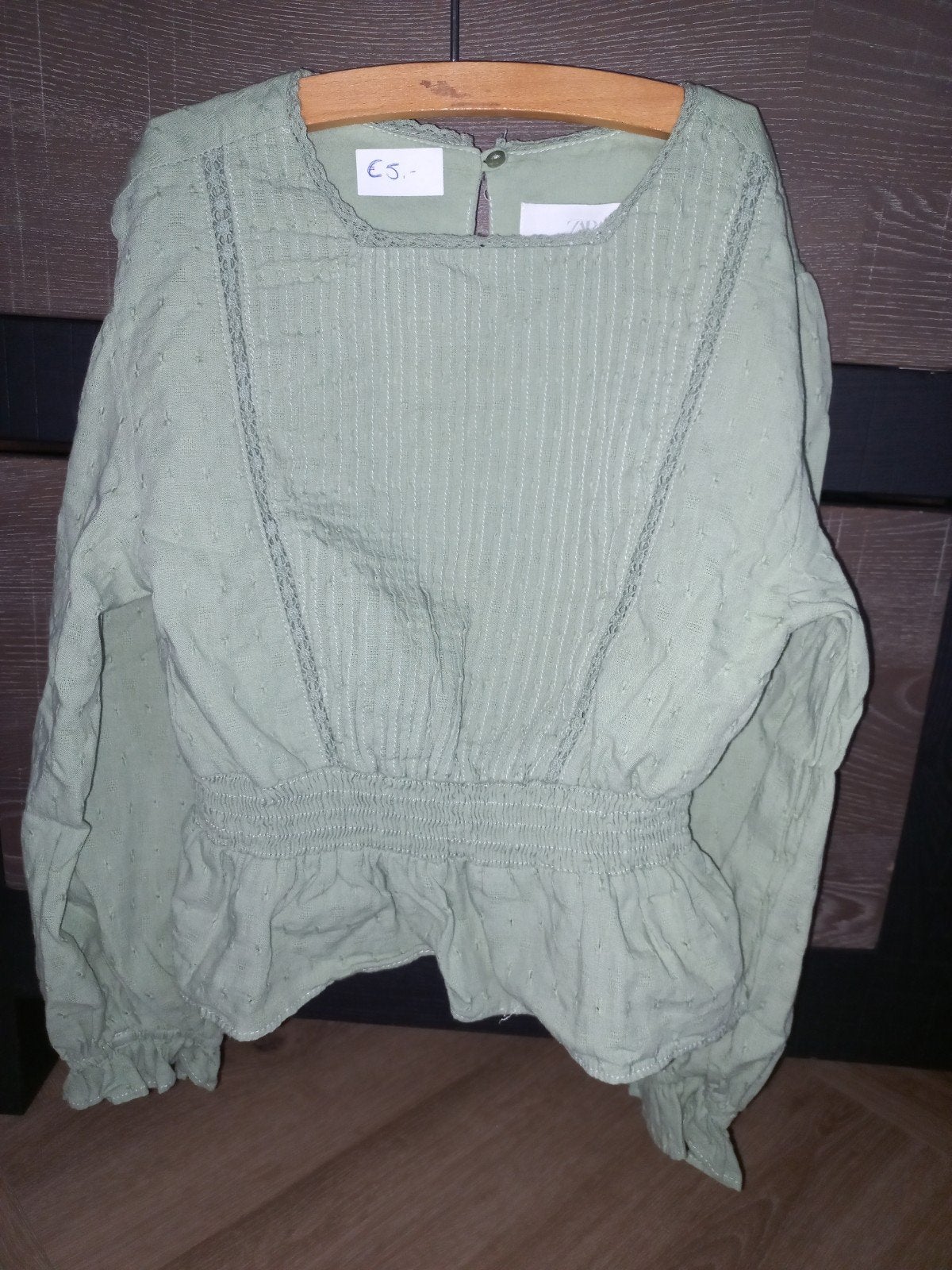 Zara mintgroene linnen top, maat 148, Meisje, Ophalen of Verzenden, Zo goed als nieuw, Zara