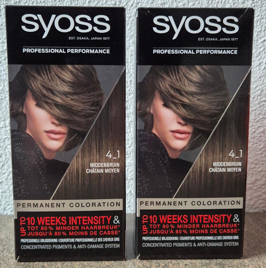 2x SYOSS Haarverf 4-1 Middenbruin - Nieuw, Sieraden, Tassen en Uiterlijk, Uiterlijk | Haarverzorging, Ophalen of Verzenden