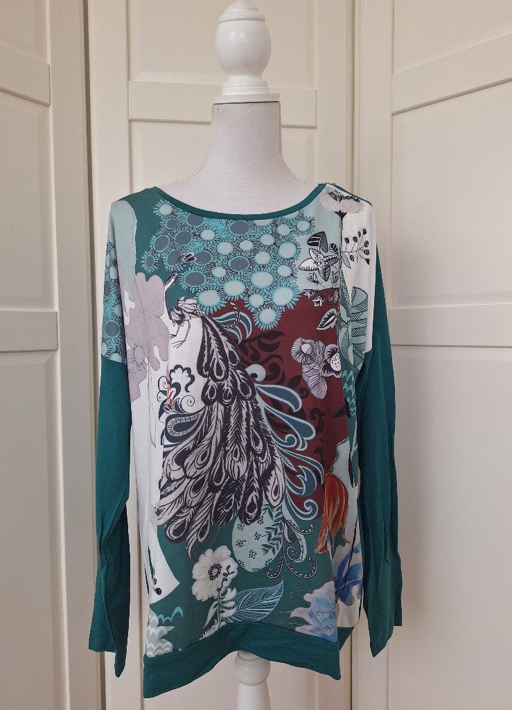 DIDI nieuwe groene print tuniek longsleeve top 42 L (= XL), Maat 42/44 (L), Nieuw, Didi, Ophalen of Verzenden
