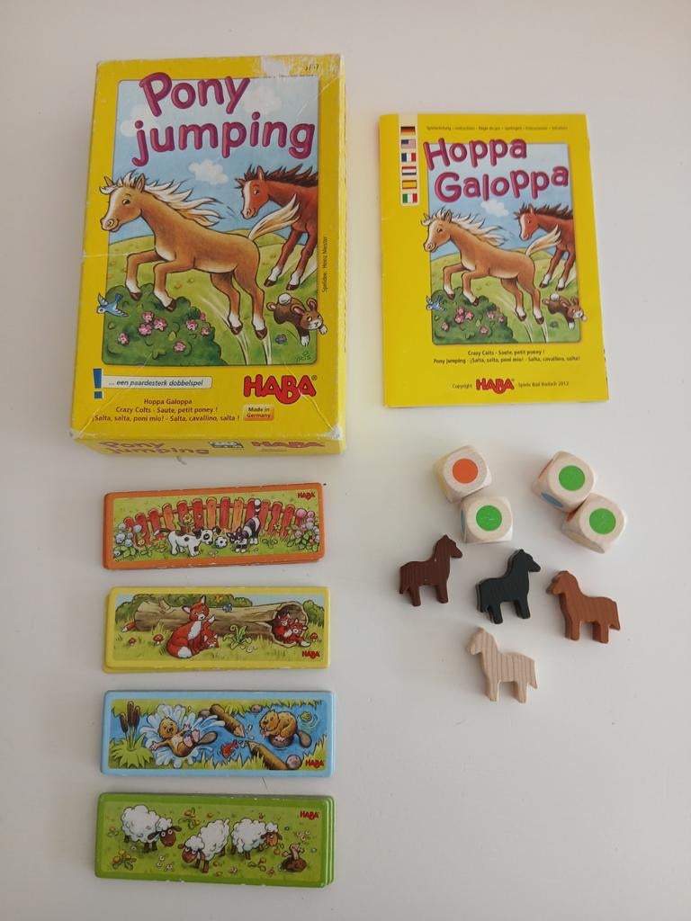 HABA Pony Jumping / Hoppa Galoppa dobbelspel, Ophalen of Verzenden, Gebruikt, HABA