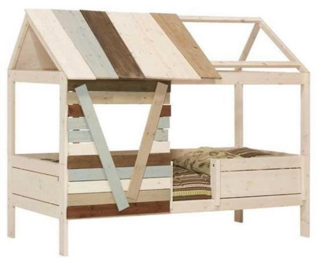 Lifetime Boomhut bed met loopplank en halfhoogslaper, Ophalen, 85 tot 100 cm, Gebruikt, Hoogslaper of Stapelbed