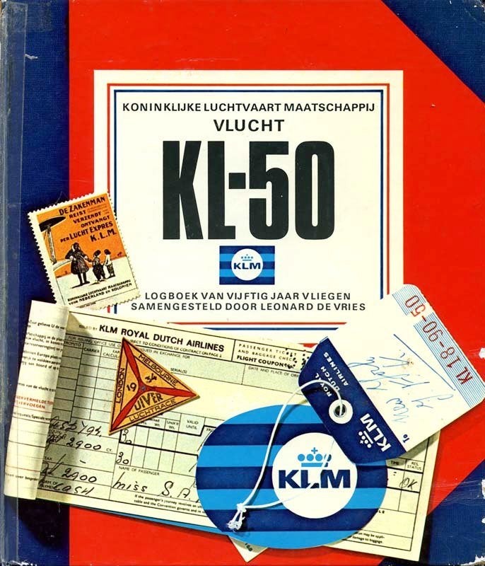 Vlucht KL-50. Logboek van vijftig jaar vliegen, Ophalen of Verzenden, Gelezen, Leonard de Vries, Vliegtuig