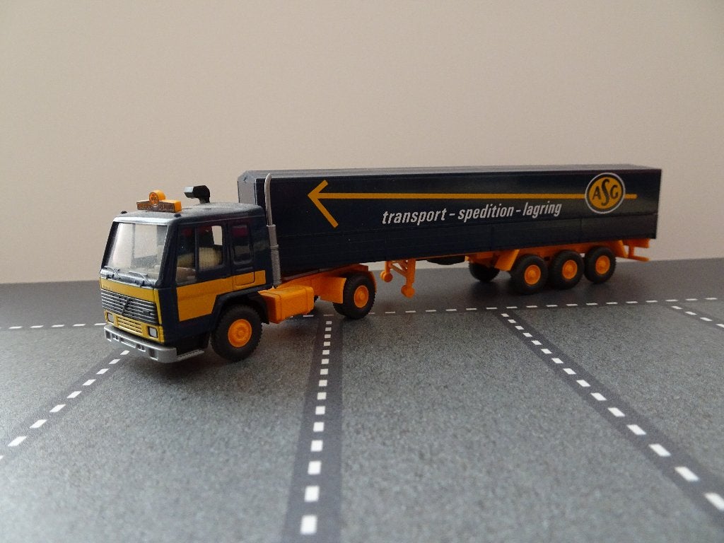 992 wiking volvo fl 10 asg zweden oplegger 1:87 truck trein, Ophalen of Verzenden, Zo goed als nieuw, Bus of Vrachtwagen, Wiking