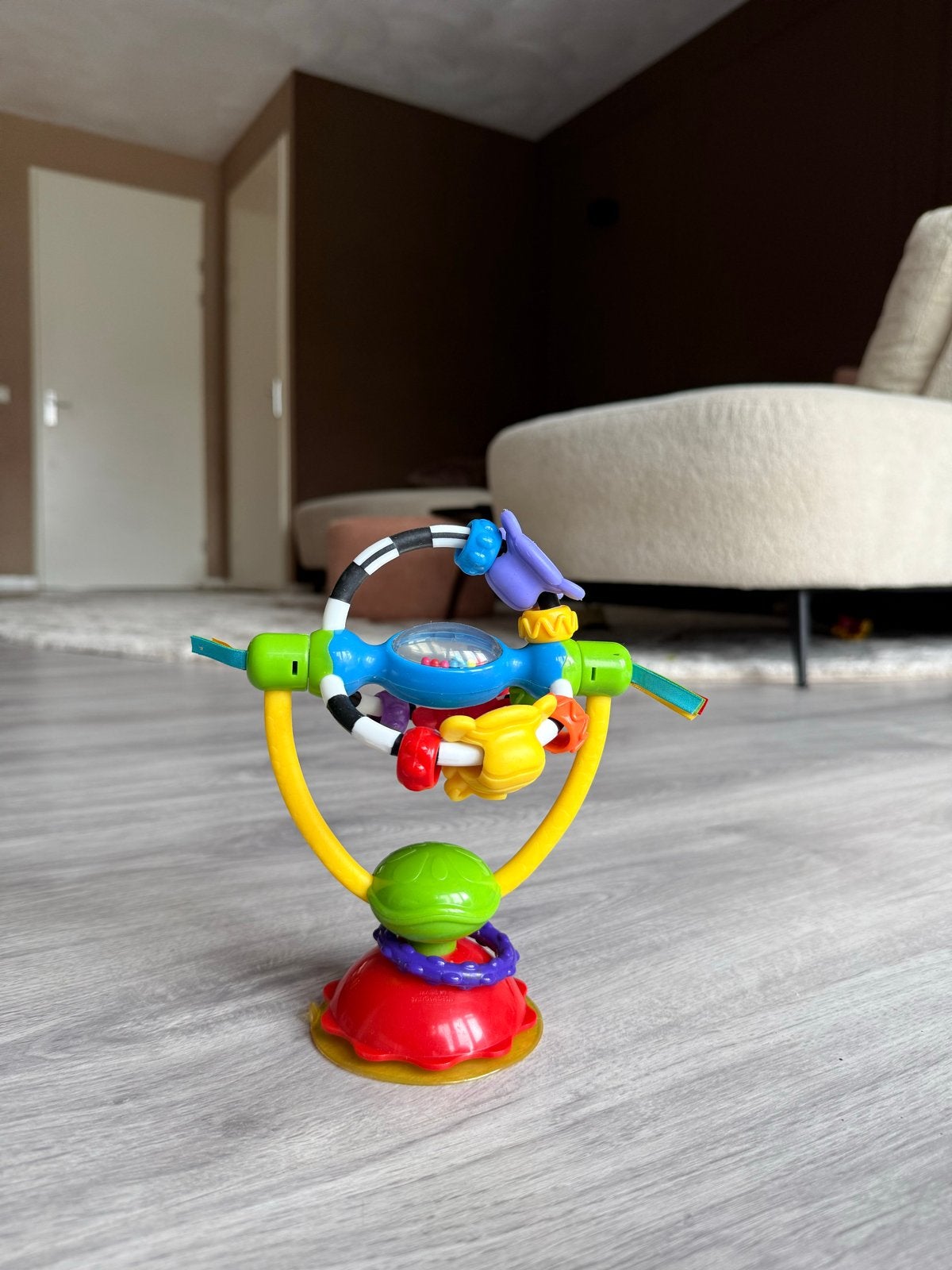 Vrolijke baby rammelaar met zuignap, Ophalen, Gebruikt, Rammelaar, Met geluid