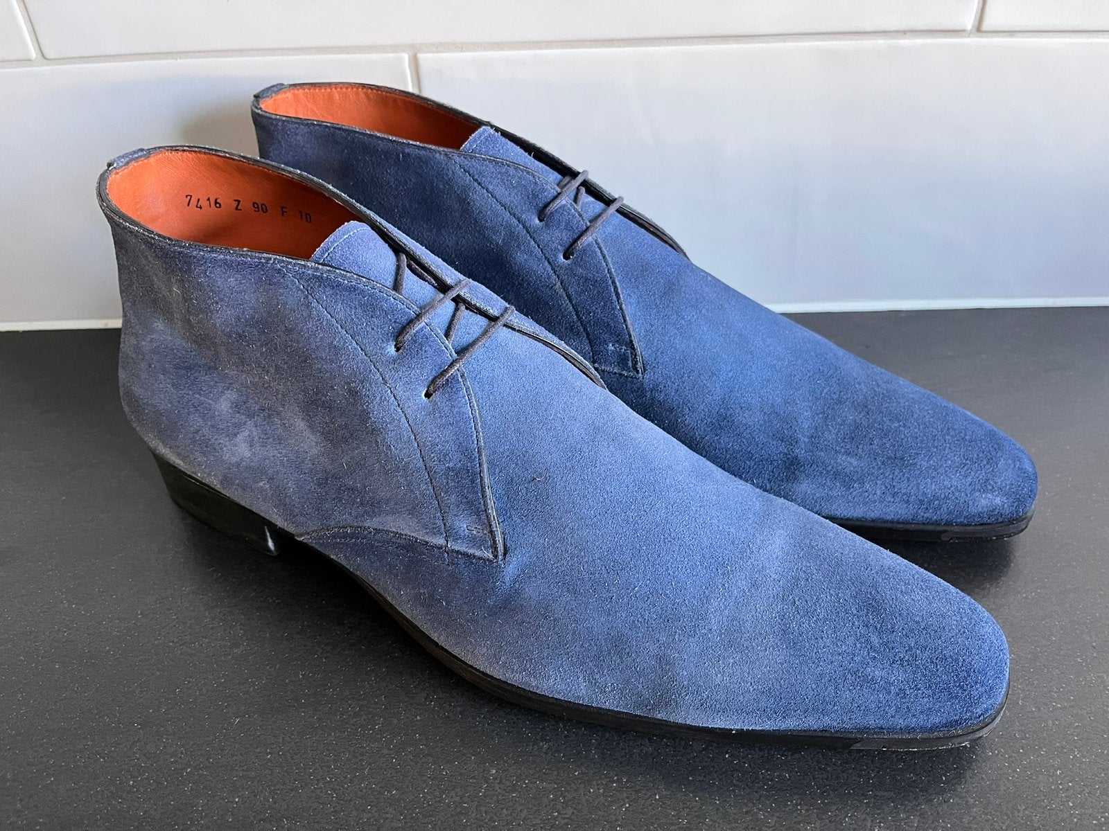 Santoni herenschoenen maat 10 / 44 F weinig gedragen, Kleding | Heren, Santoni, Santoni, Blauw, Ophalen of Verzenden