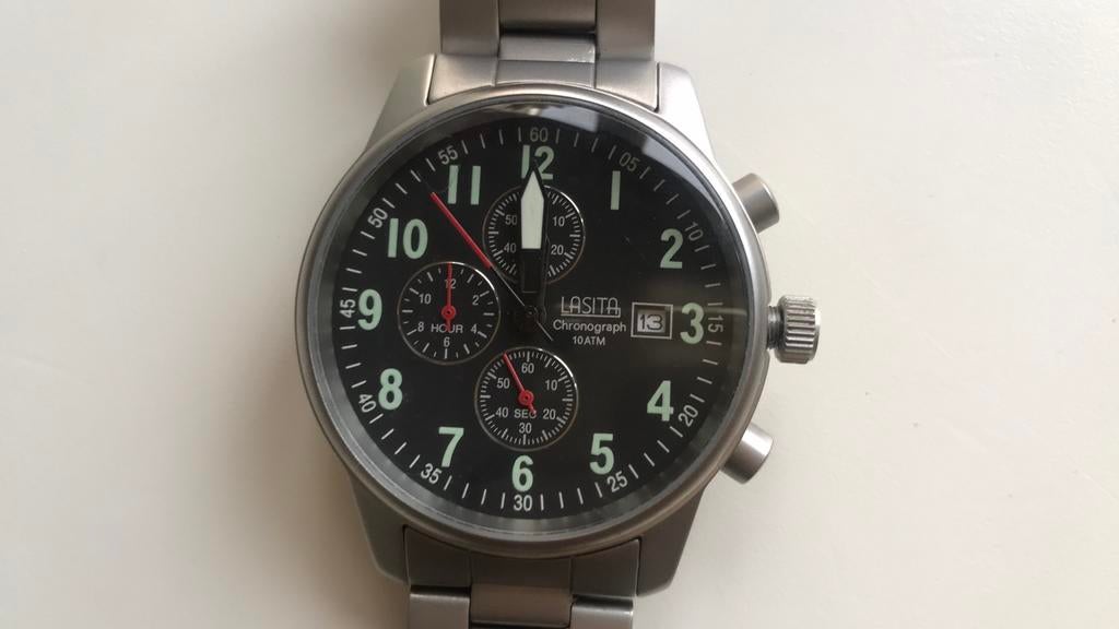 Lasita horloge, Verzenden, Zo goed als nieuw, Staal, Overige merken