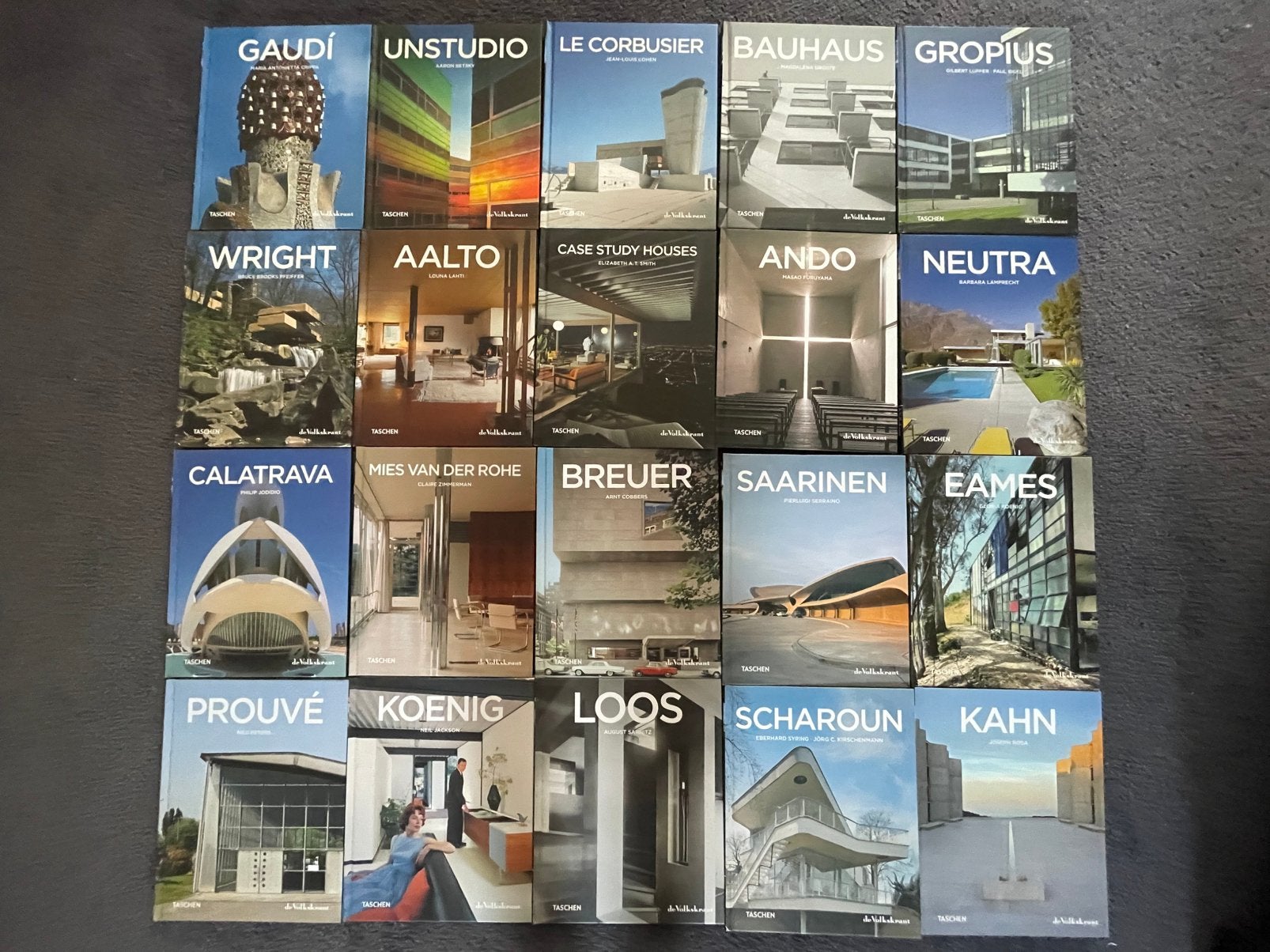 Volkskrant/Taschen- Wereld Architecten - Complete Serie, Boeken, Ophalen of Verzenden, Zo goed als nieuw, Architecten