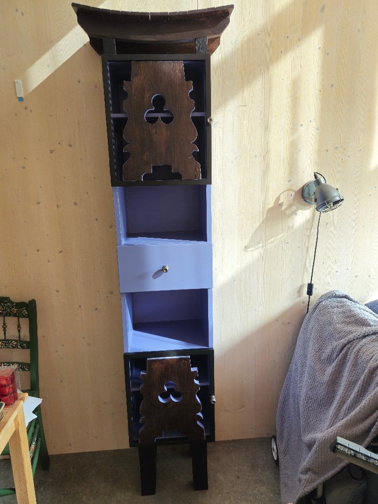 Unieke handgemaakte designkast – eigen ontwerp, Ophalen, Minder dan 50 cm, Met lade(s), Eikenhout