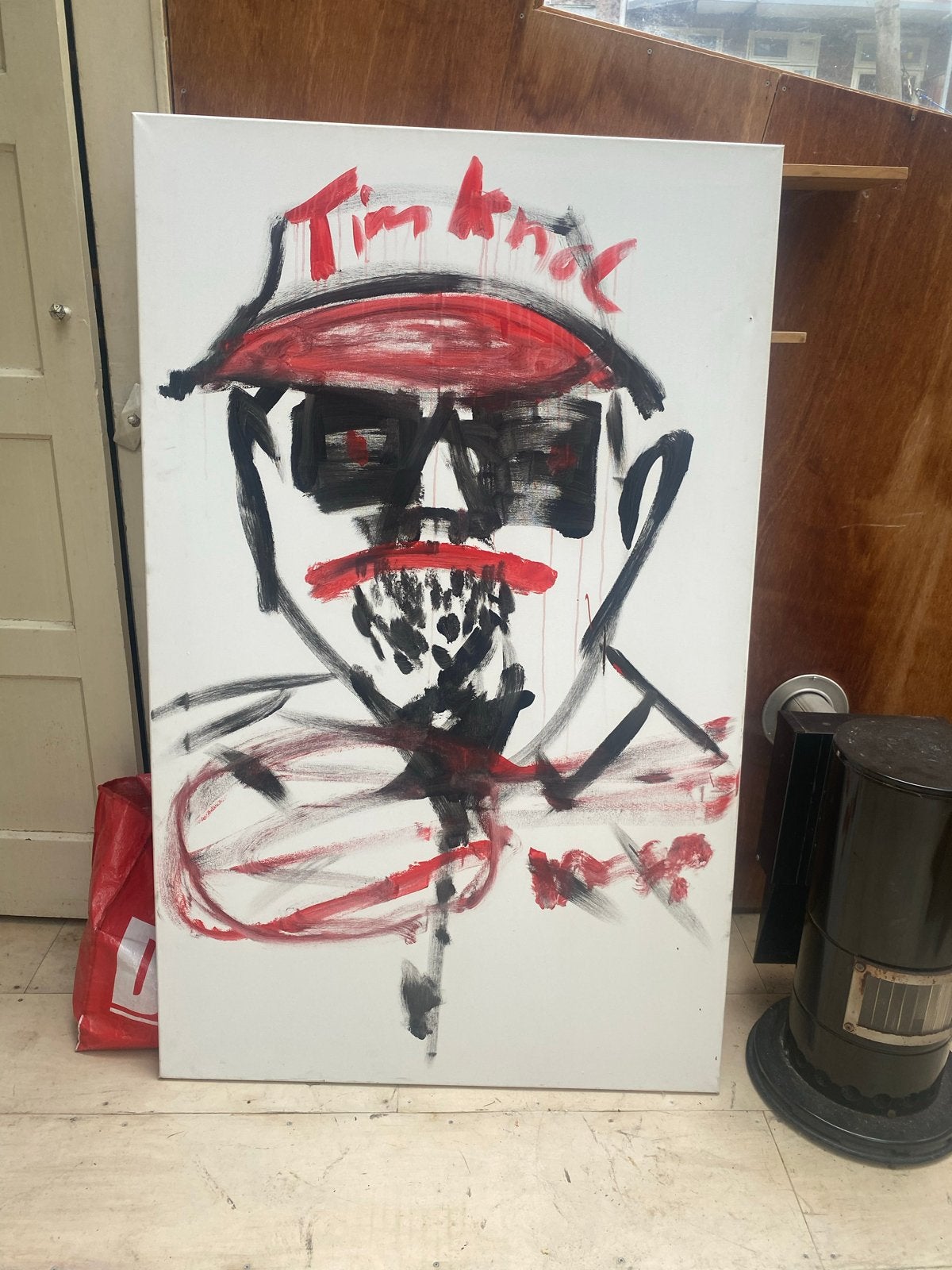 Wilfried de Jong schilderij - Portret Tim Knol (Kakofonie), Ophalen, Acrylverf, Handgeschilderd, Portret