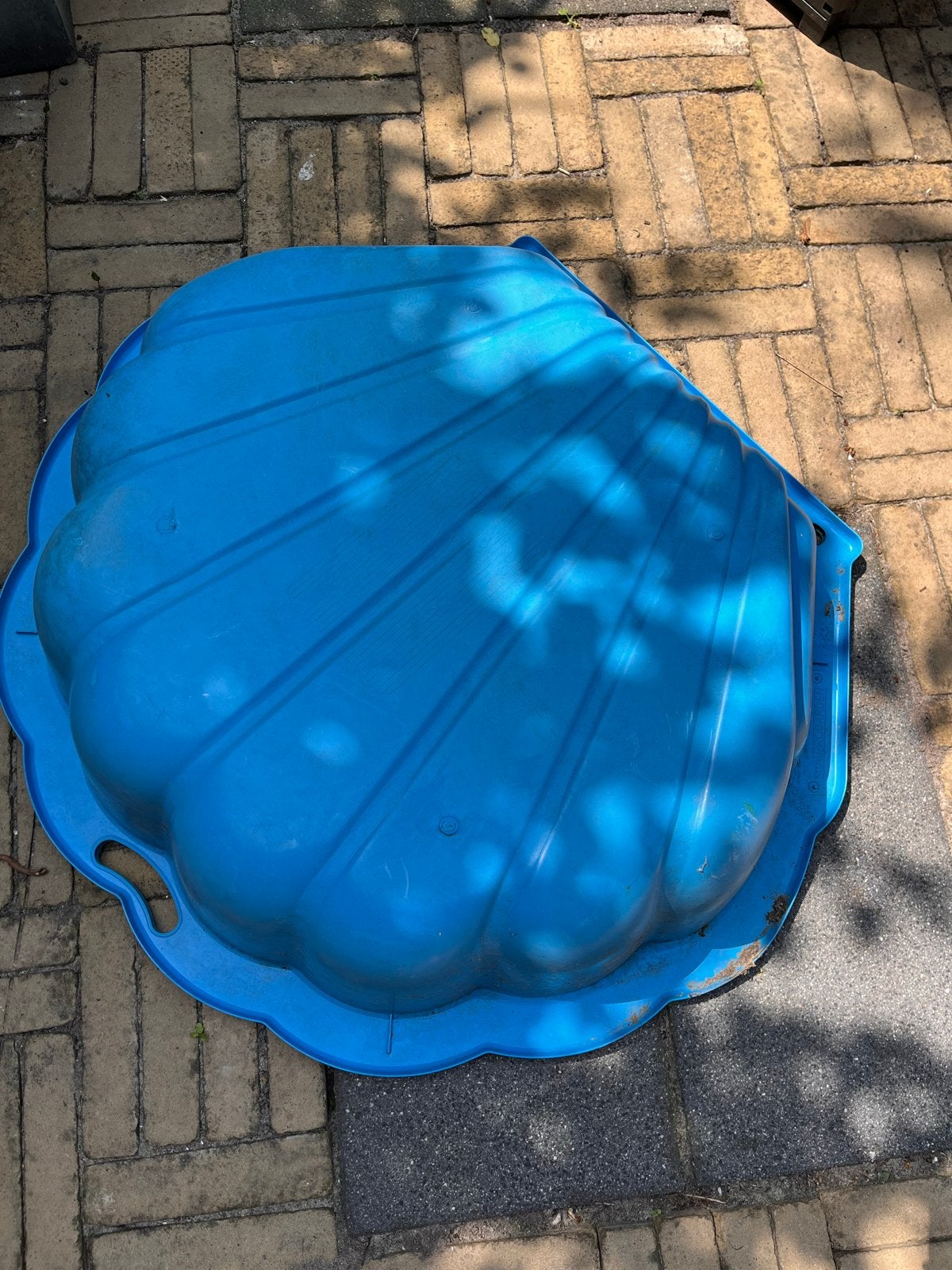 Blauwe schelp zandbak, Kinderen en Baby's, Speelgoed | Buiten | Zandbakken, Ophalen, Gebruikt