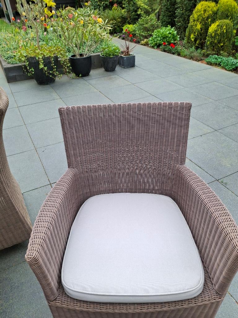tuinstoelen, Tuin en Terras, Ophalen, Gebruikt, 6 zitplaatsen, Wicker