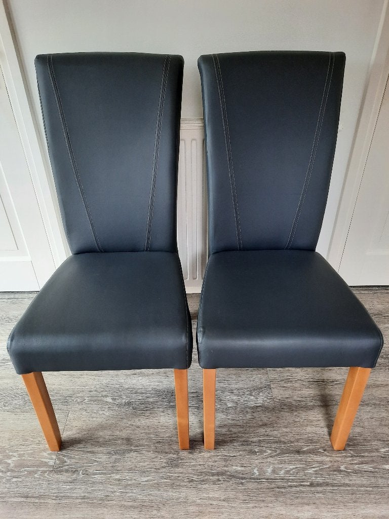 Eetkamerstoelen WoonSquare , 2 stuks (set), grijs lederlook, Huis en Inrichting, Stoelen, Nieuw, Twee, Overige materialen, Grijs