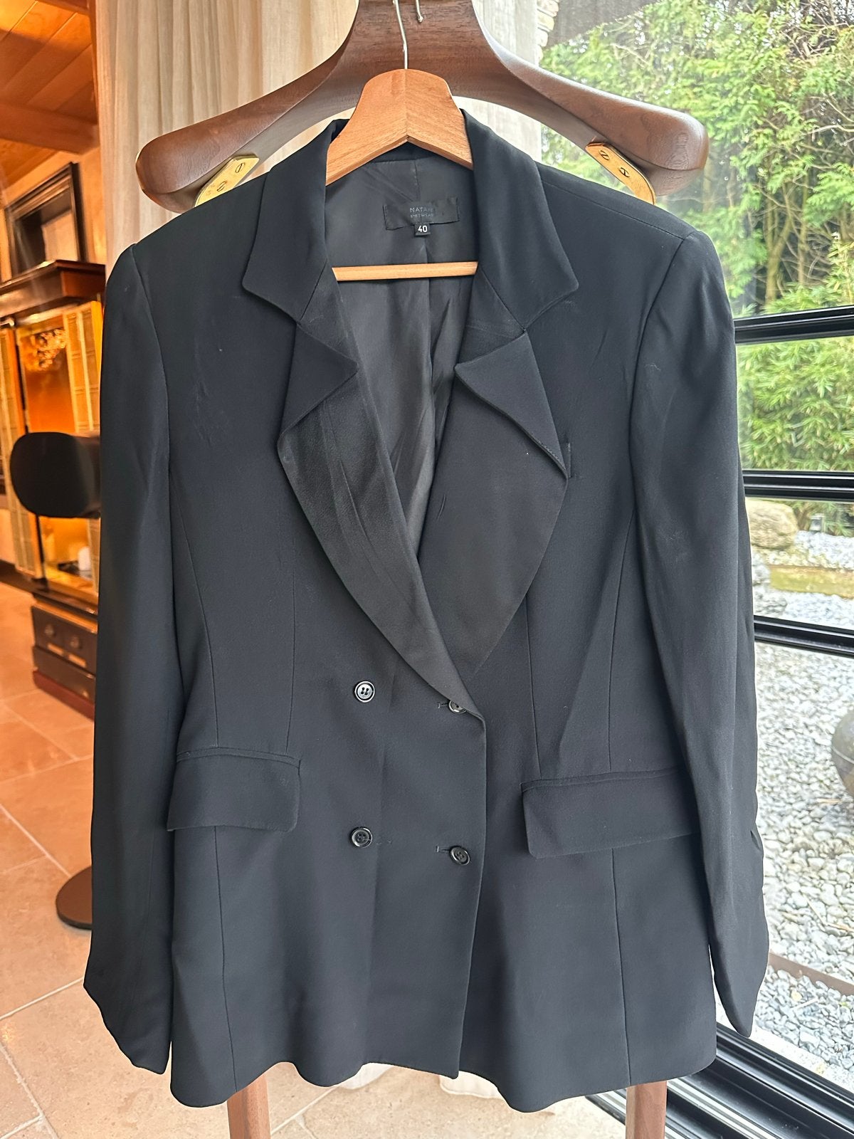 Natan Zwarte Smokingblazer met Bijzondere Revers - Maat 40, Zwart, Maat 42/44 (L), Ophalen of Verzenden, Jasje
