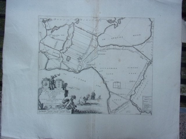 Lemsterland De Seste Grietenije der Zevenwolden in Friesland, Origineel, Cartografie, 42 cm, Ophalen of Verzenden