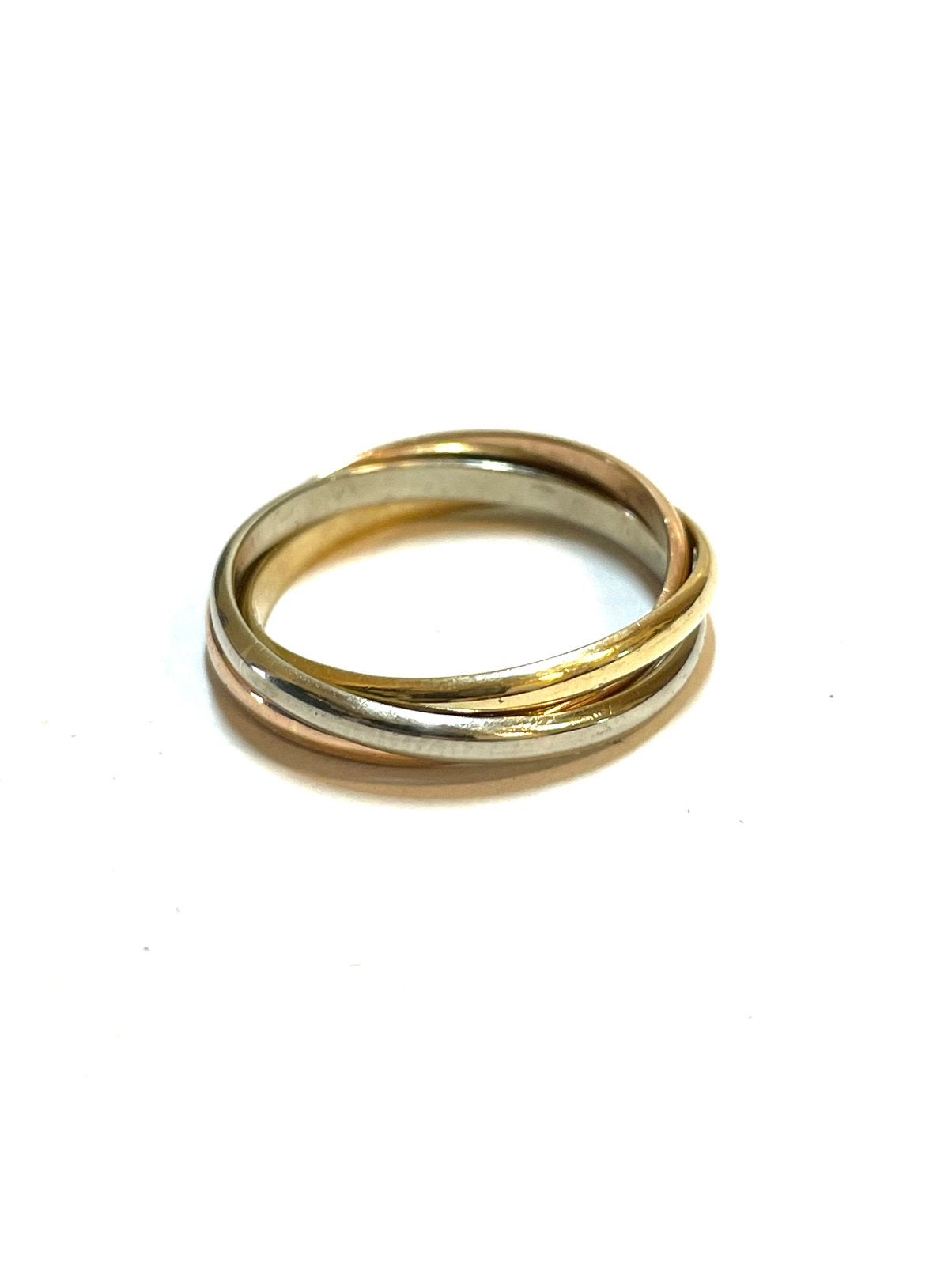14k geel, rosé en witgouden ring, -, -, Ophalen of Verzenden, -