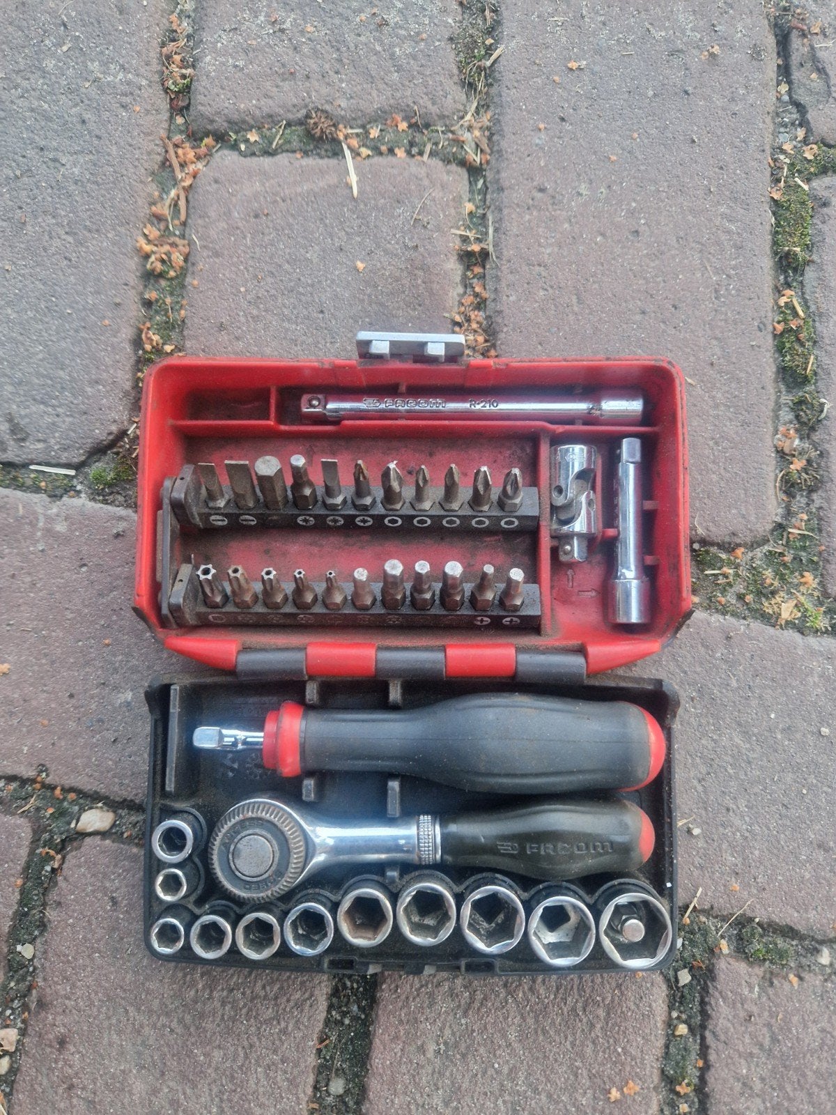 Facom Doppendoos met ratel met draaiend heft 1/4 R.360NAN, Ophalen of Verzenden, Gebruikt, Bitset, Facom