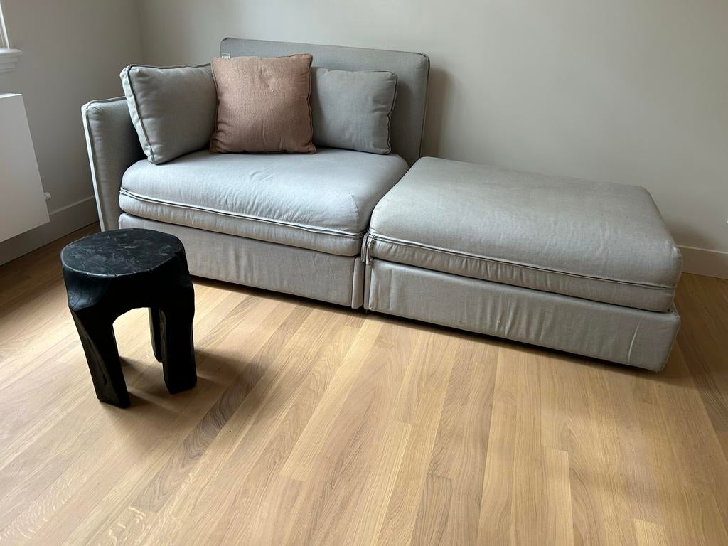 Modulaire slaapbank met chaise longue - Grijs, Ophalen, Tweepersoons, Zo goed als nieuw, Overige maten