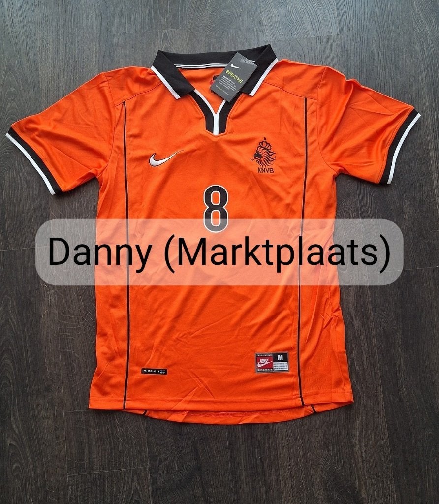 Nederlands elftal shirt 1998 Bergkamp #8 (retro / vintage), Sport en Fitness, Maat M, Verzenden, Nieuw, Shirt