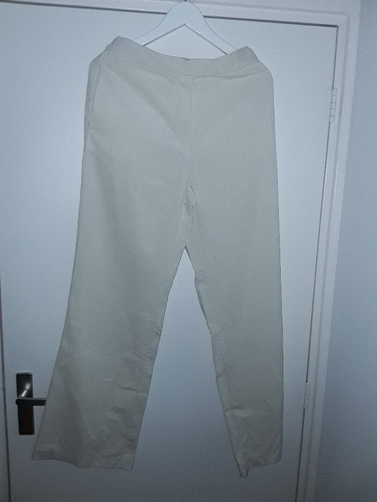 Circle of Trust Wit/Beige Lange Rib Broek Maat Medium, Kleding | Dames, Maat 38/40 (M), Wit, Nieuw, Ophalen of Verzenden