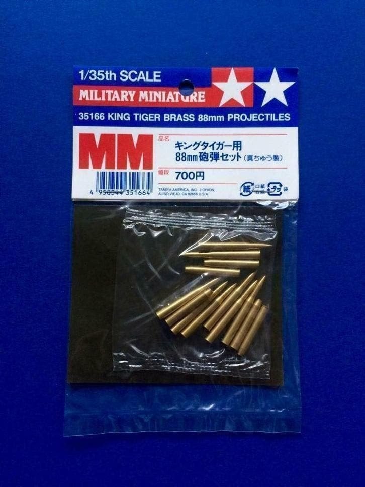 Tamiya 35166 King Tiger Brass 88mm Projectiles 1/35, Verzenden, Nieuw, 1:32 tot 1:50