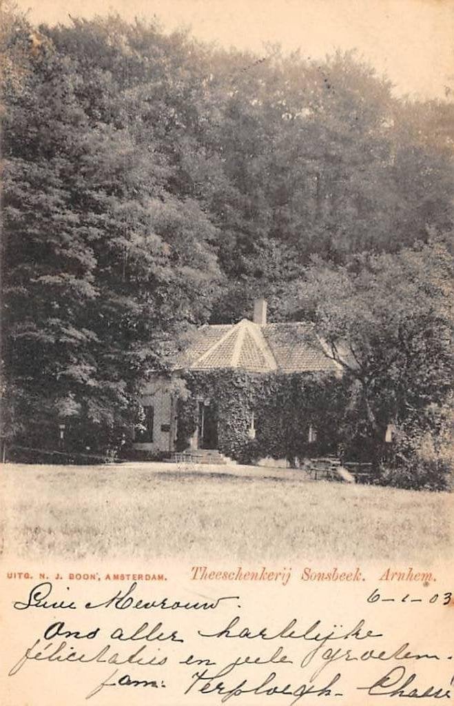 Arnhem Theeschenkerij Sonsbeek 1903, Ophalen of Verzenden, Voor 1920, Gelopen, Gelderland