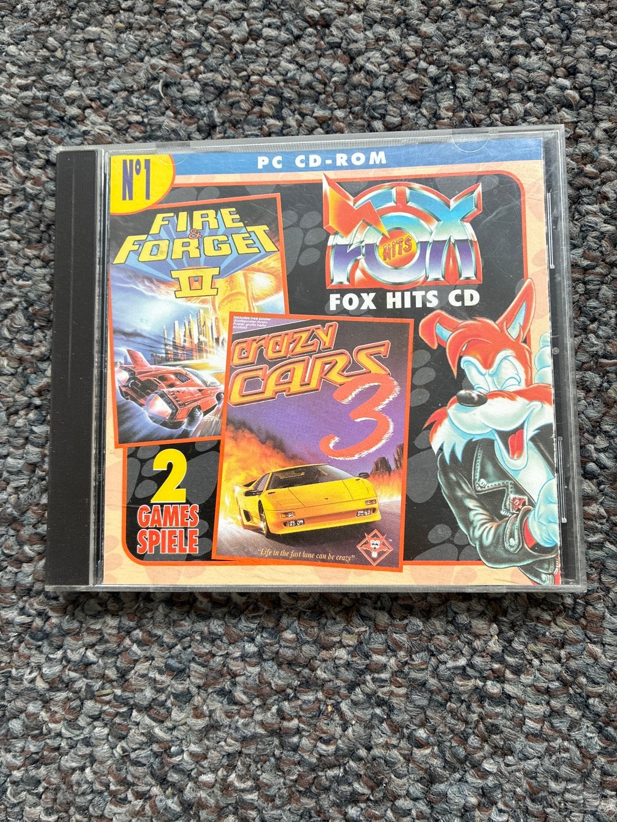 Fox Hits CD: Crazy Cars 3 & Fire & Forget 2 (PC CD-ROM), Gebruikt, 1 speler, Racen en Vliegen, Ophalen of Verzenden