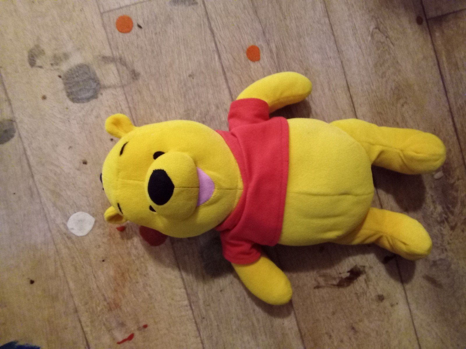 leuke Winnie de Poeh knuffel van Disney 30 cm rammelaar erin, Overige merken, Disney, Beer, Ophalen of Verzenden