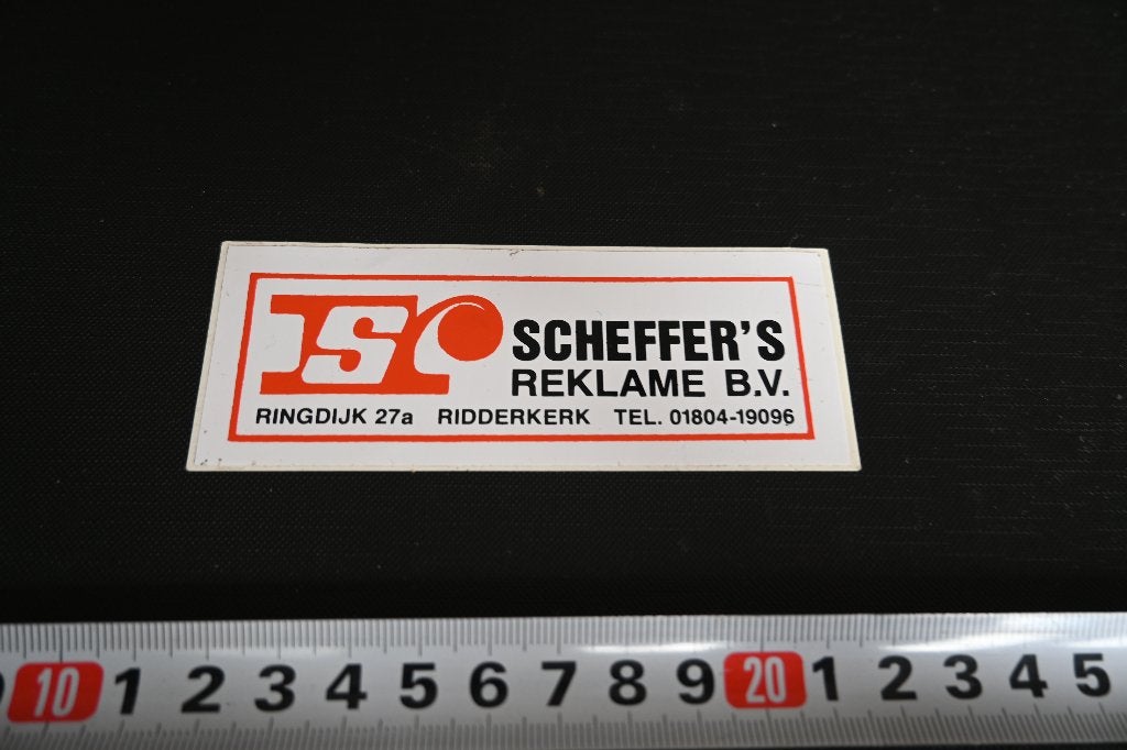sticker Ridderkerk SCHEFFER'S Reklame bv Ringdijk 27a, Ophalen, Zo goed als nieuw