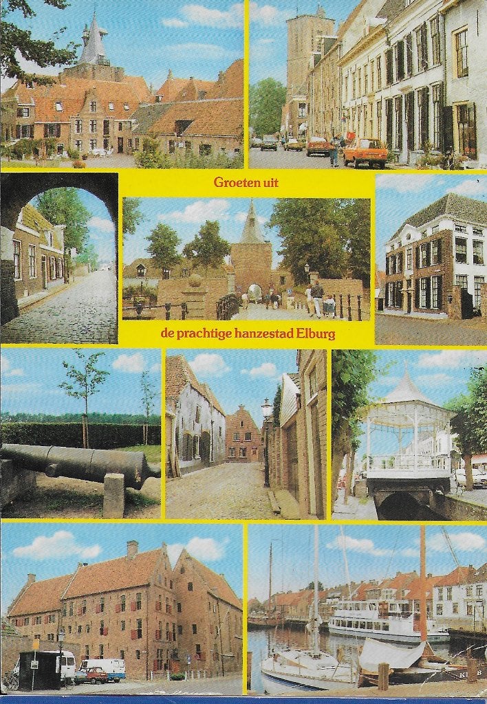 Elburg hanzestad gelopen ansichtkaart ( 1080 ), Ophalen of Verzenden, 1980 tot heden, Gelopen, Gelderland