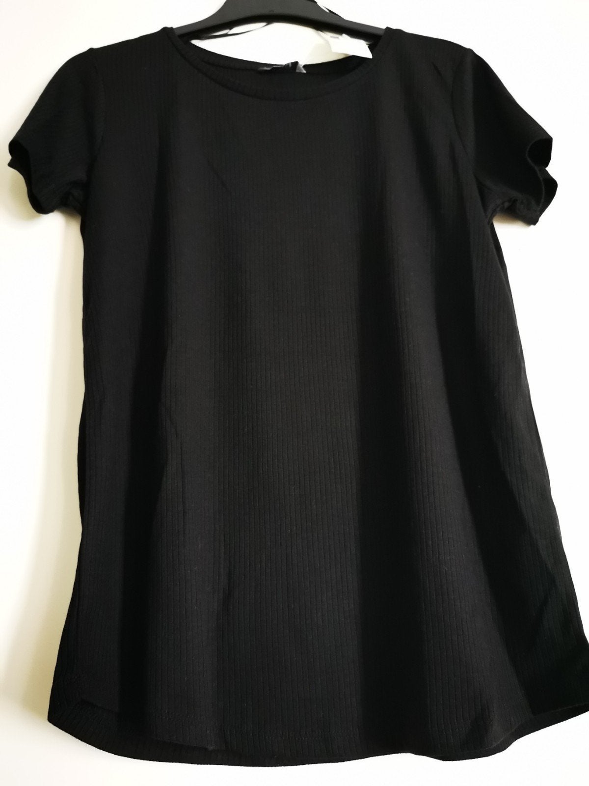 Hema Zwart T-shirt Maat M - Polyester/Viscose, Maat 38/40 (M), Zwart, Ophalen of Verzenden, Korte mouw