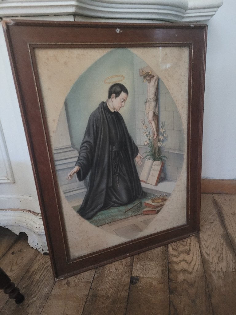 Antieke lijst met glas 57 x 73 cm