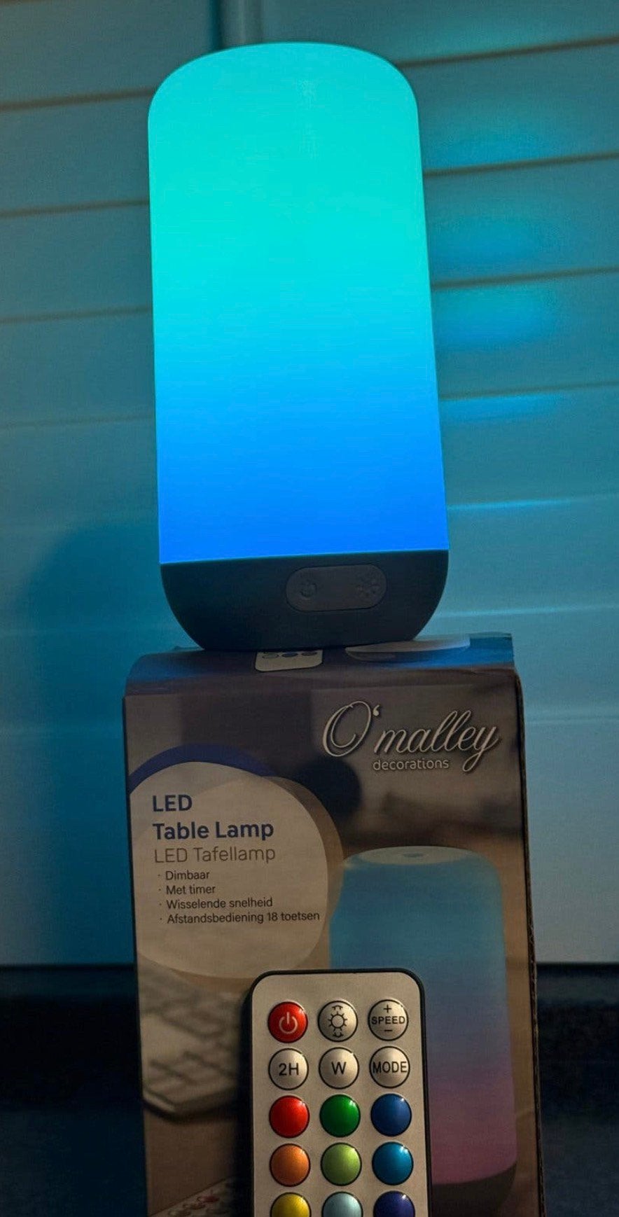 O'Malley LED Tafellamp met Afstandsbediening - RGB Kleuren, Dimbaar, Kunststof, Overige merken, Meerkleurig