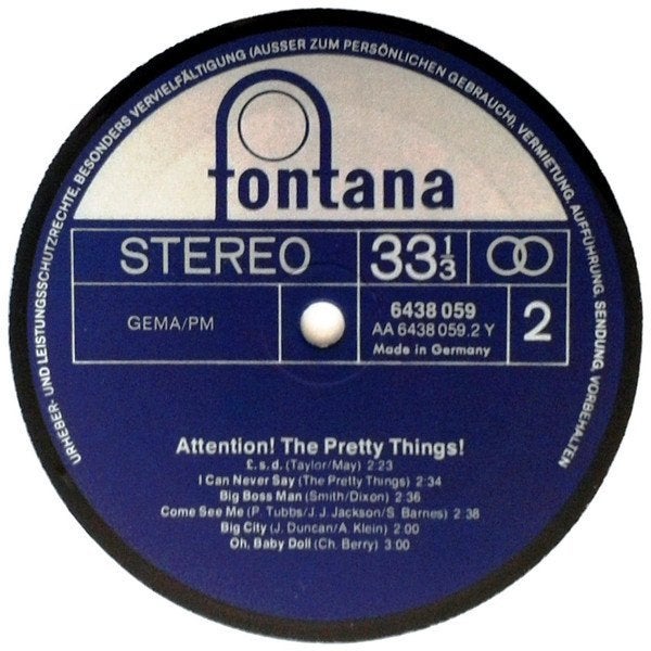 lp,The Pretty Things – Attention! The Pretty Things!, Cd's en Dvd's, Ophalen of Verzenden, Zo goed als nieuw, 12 inch, Poprock