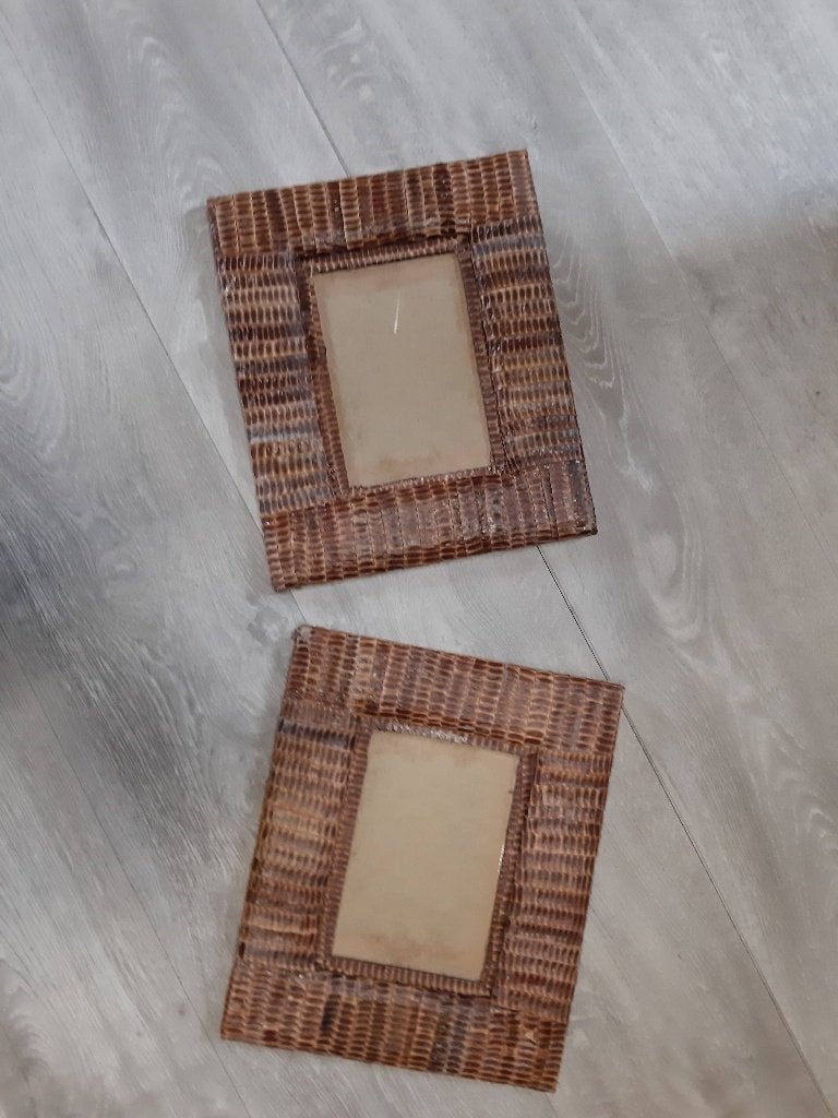 Set van 2 x slangen look bruin lijstje - 25 x 30 cm., Ophalen of Verzenden, Zo goed als nieuw, Minder dan 50 cm, Minder dan 50 cm