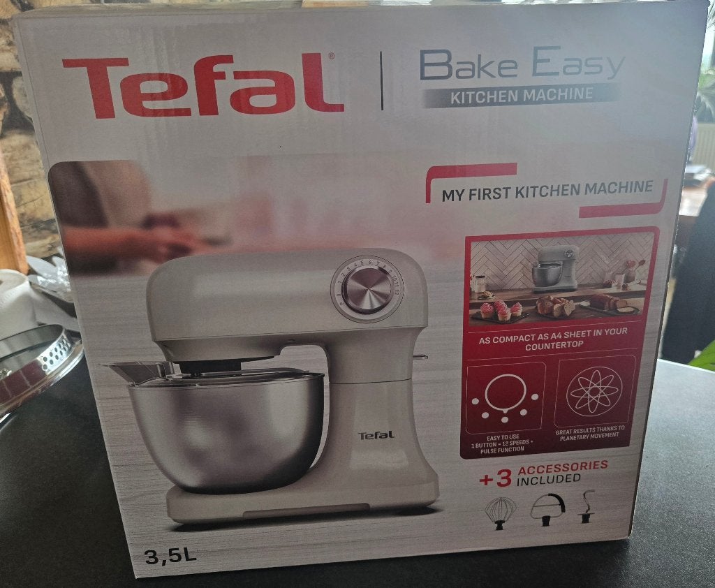 Tefal Bake Easy Kitchen Machine, 3 tot 4 liter, Ophalen, Zo goed als nieuw, 3 snelheden of meer