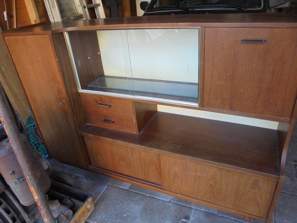 retro kast, Ophalen, Gebruikt, 150 tot 200 cm, Glas